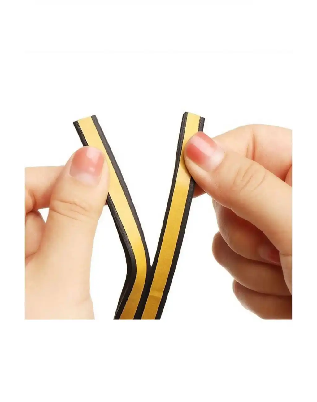 2 Metre Siyah Pvc Doğrama Kapı Pencere Soğuk Geçirmez Sızdırmaz İzolasyon Fitil Yapışkanlı 1x2=2 mt