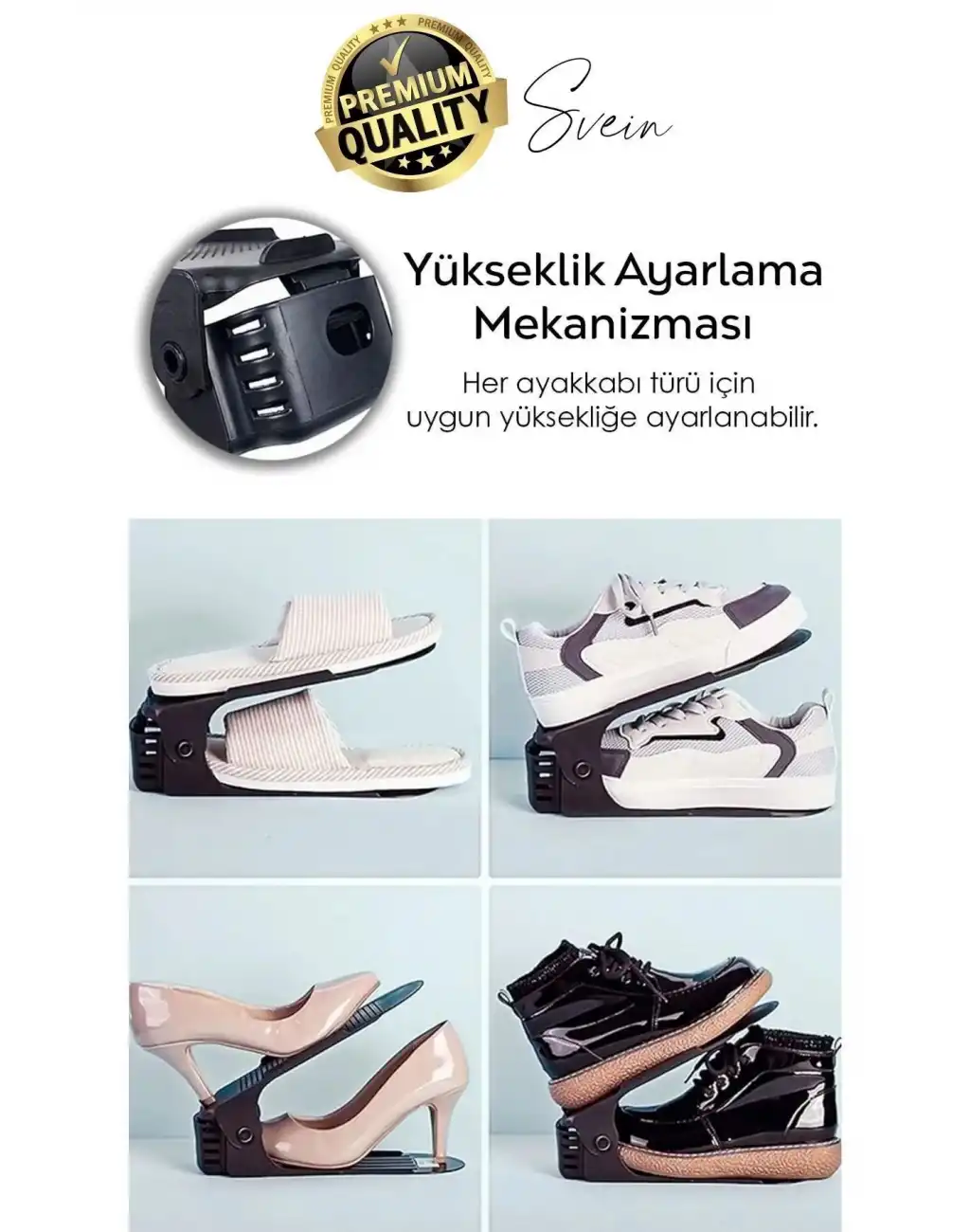 Ayakkabı Rampası İstifleyici Dolap İçi Depolama Organizer Koruyucu Katlı Düzenleyici Ayarlanabilir