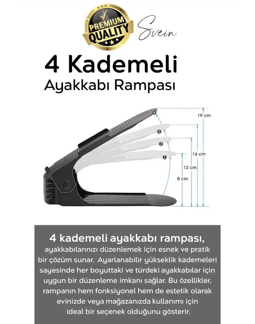 Ayakkabı Rampası İstifleyici Dolap İçi Depolama Organizer Koruyucu Katlı Düzenleyici Ayarlanabilir