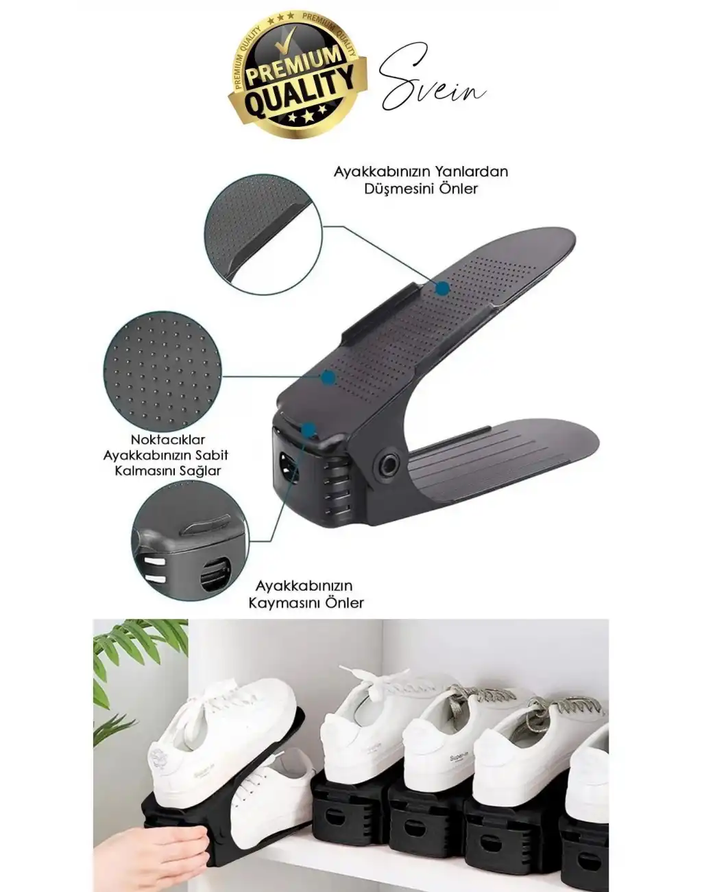 10 Adet Ayakkabı Rampası İstifleyici Dolap İçi Depolama Organizer Koruyucu Düzenleyici Ayarlanabilir