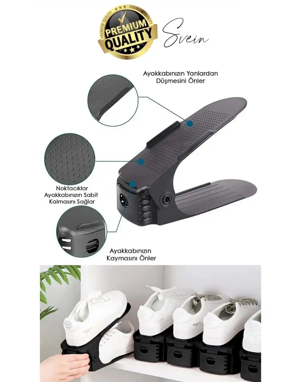 5 Adet Ayakkabı Rampası İstifleyici Dolap İçi Depolama Organizer Koruyucu Düzenleyici Ayarlanabilir