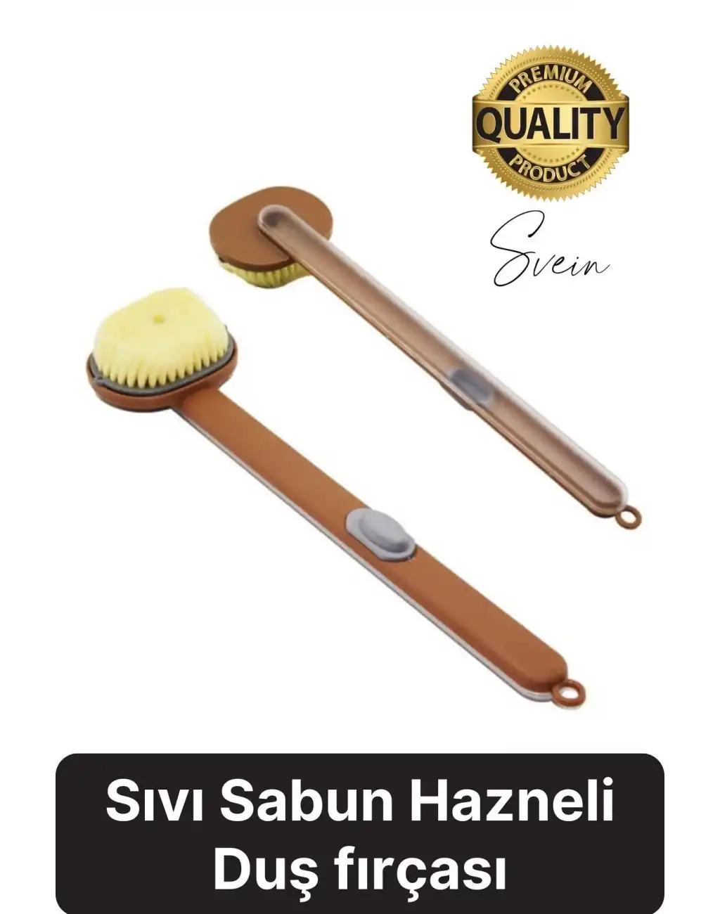 Saplı Sıvı Sabun Duş Jeli Şampuan Peeling Etkili Silikon Hazneli Pratik Sırt Kesesi Duş Fırçası