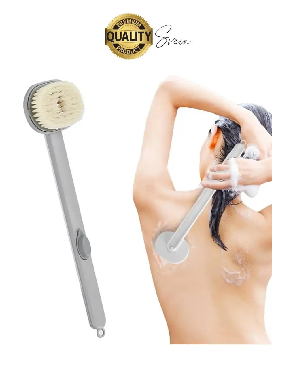 Saplı Sıvı Sabun Duş Jeli Şampuan Peeling Etkili Silikon Hazneli Pratik Sırt Kesesi Duş Fırçası