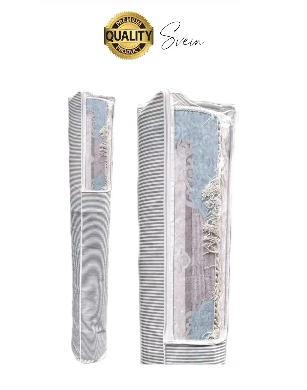 Halı Kılıfı Poşeti Çuvalı Kabı PVC Pencereli Hurcu Hunç Çizgili Model Saklama Organizeri 4 M2