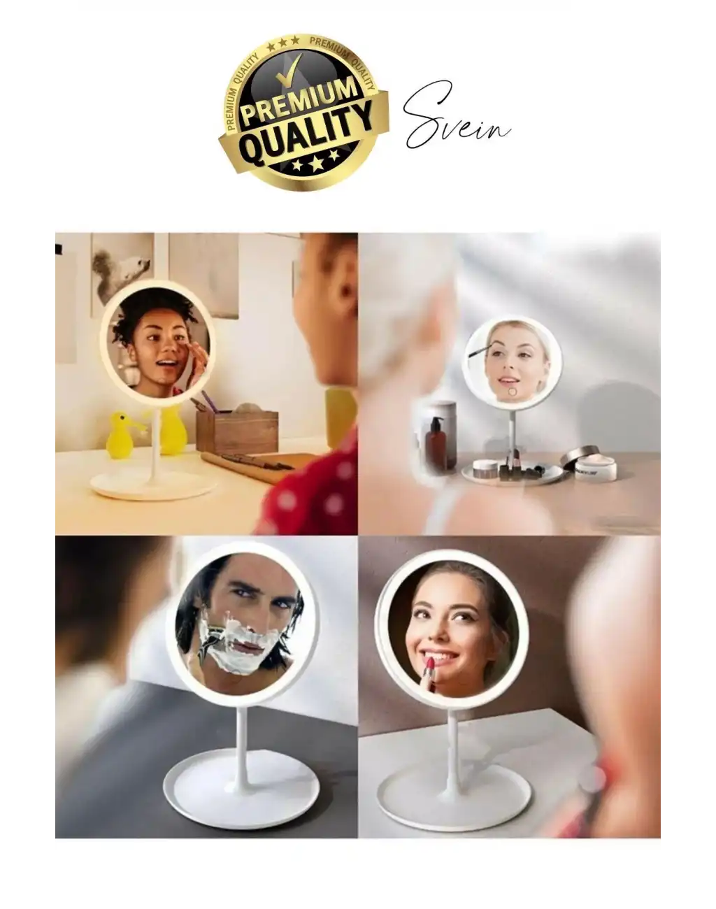 Dokunmatik Katlanabilir Taşınabilir Kablosuz LED Işıklı Makyaj Aynası 360° Döner USB Şarj Edilebilir