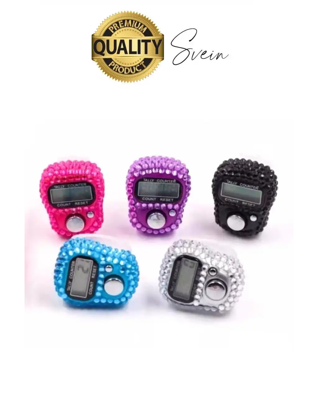 Özel Üretim Parmak Taşınabilir Sayacı Pusula İslami Tesbih Yüzük Boncuk Taşlı Dijital LED Zikirmatik