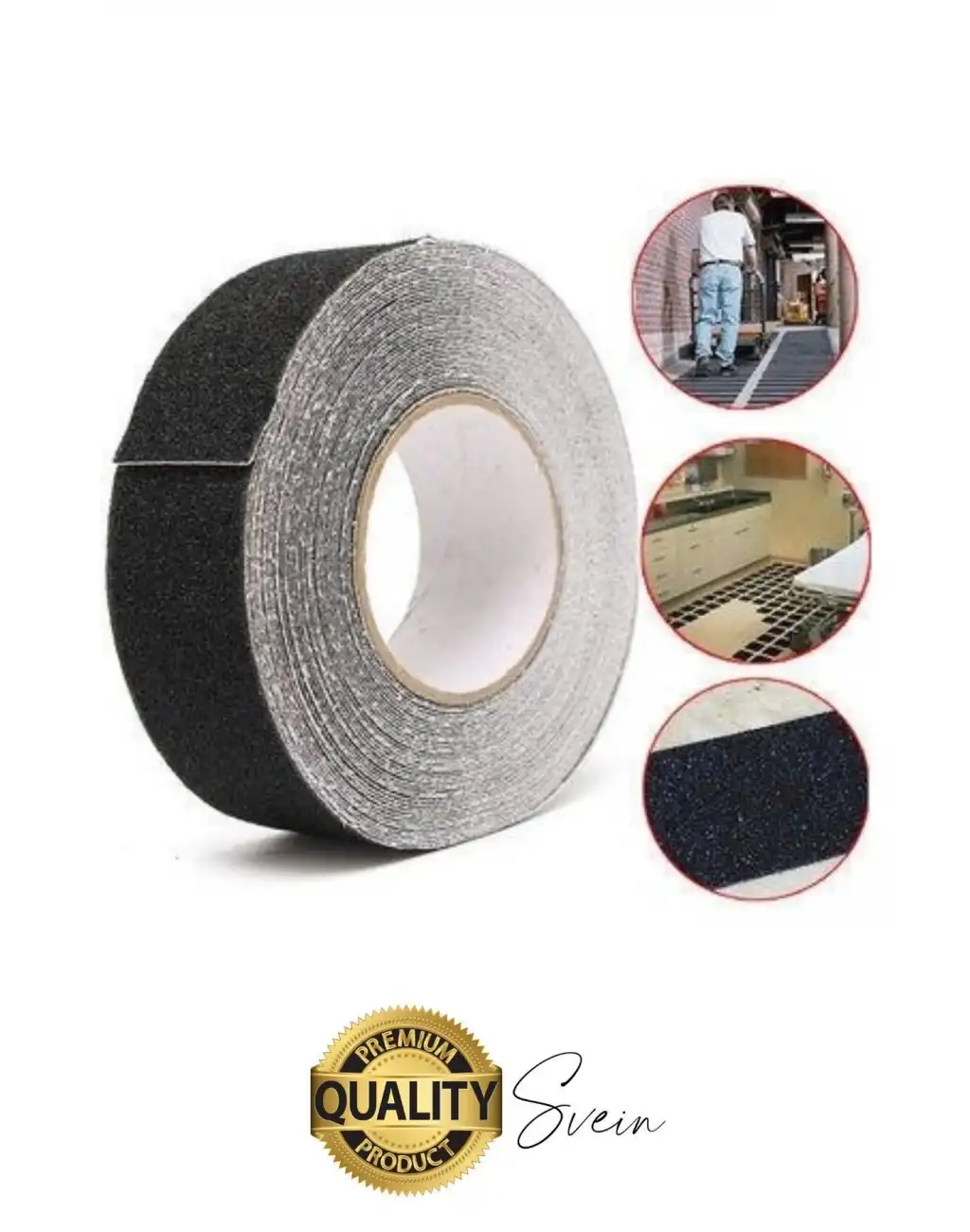 Premium 50mm x 15mt Siyah Kaydırmaz Bant Yapışkanlı Merdiven Basamak Zemin Güçlü Tutunabilen Halı