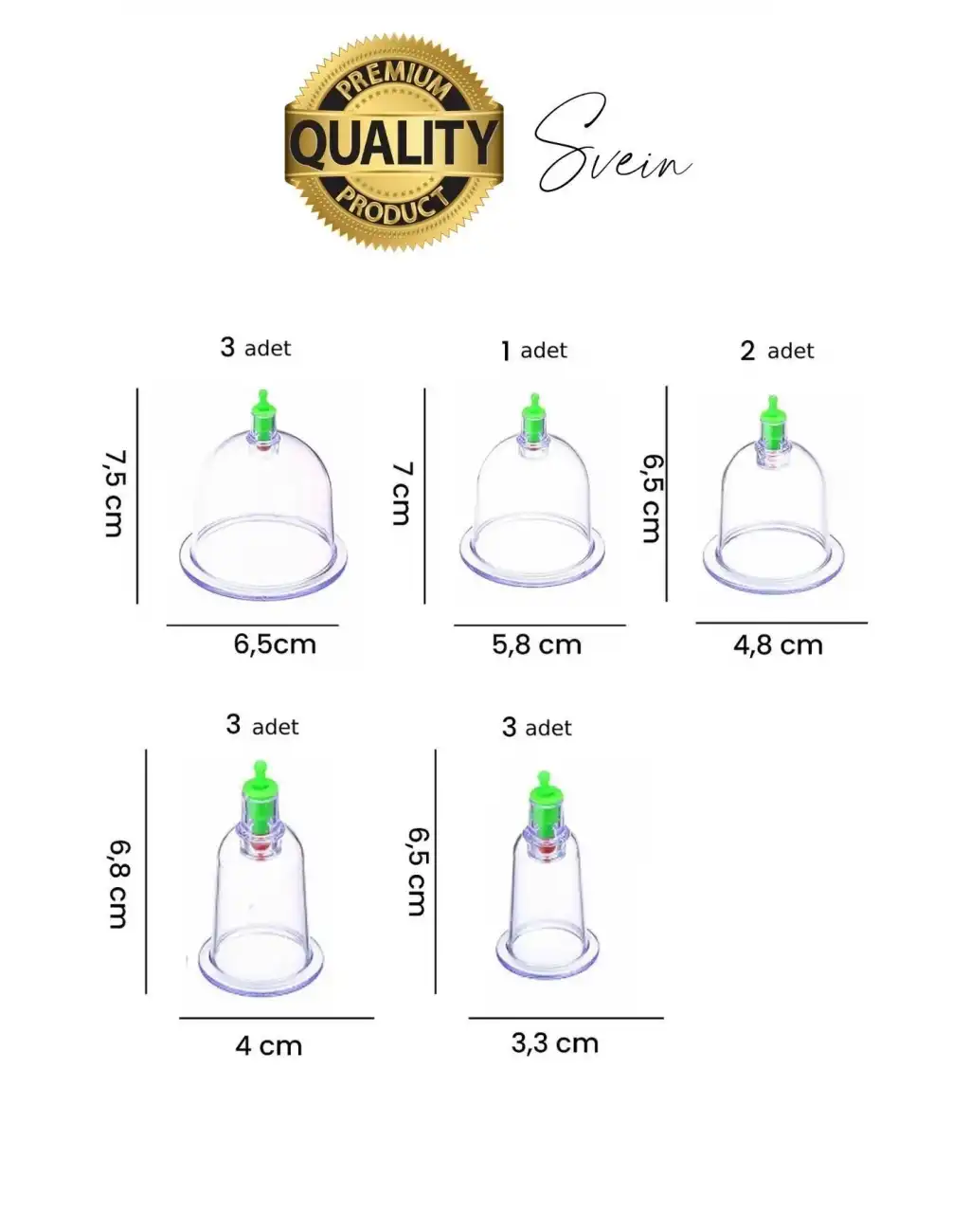 Özel Üretim Fizyoterapi Seri 12 Parça Vakumlu Masaj Etkili Hacamat Kupa Çekme Seti Masaj Sırt