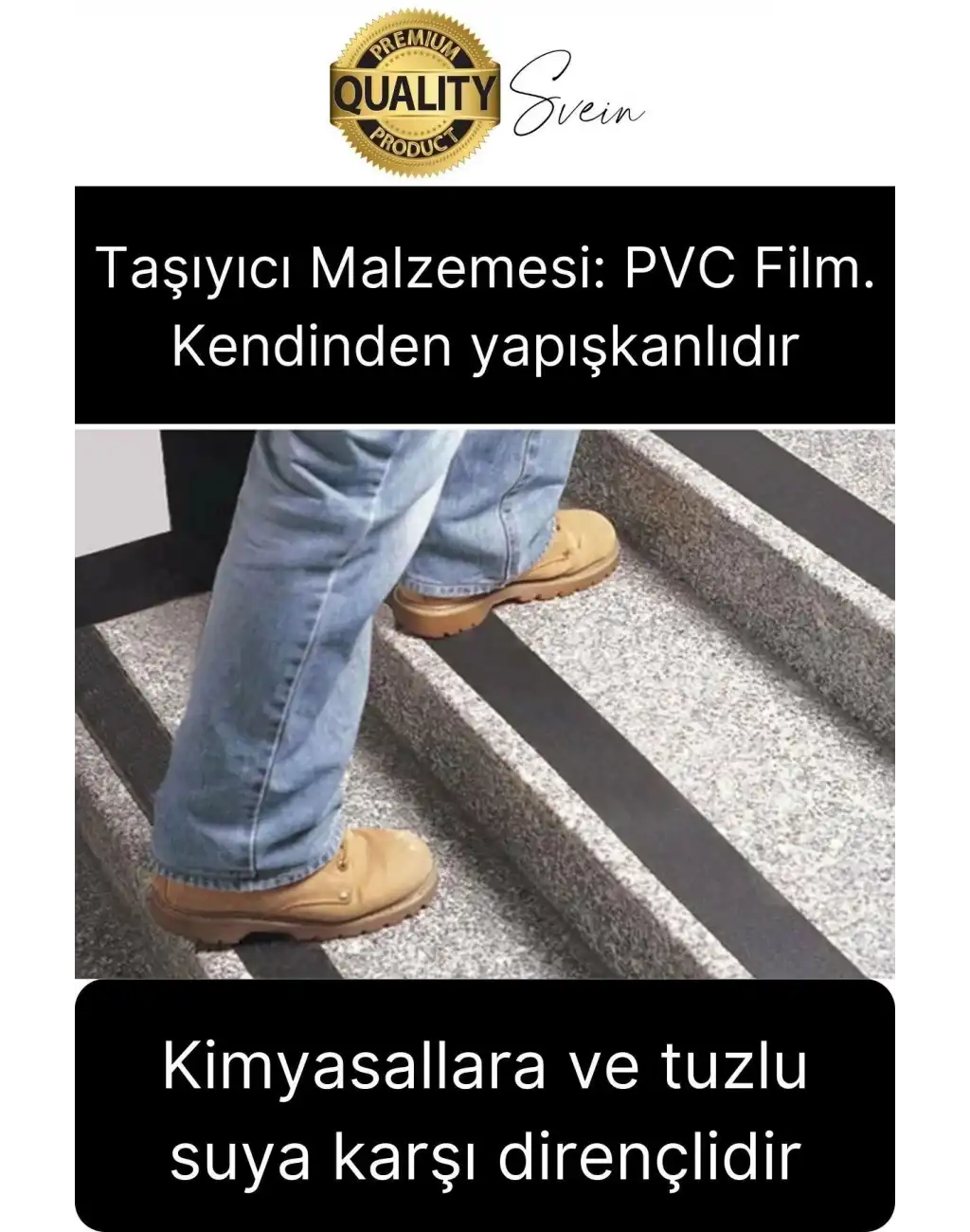 Premium 2 Adet 25mm x 15mt Siyah Kaydırmaz Bant Yapışkanlı Merdiven Basamak Zemin Güçlü Tutunabilen