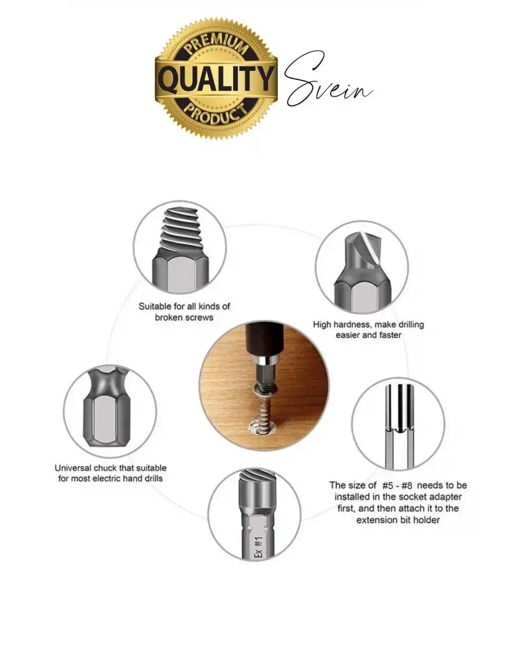 4lü Paslanmaz Çelik Hasarlı Bozuk Kırık Dübel Vida Sökücü Set Kutulu Çivi Çıkarıcı Matkap Uç