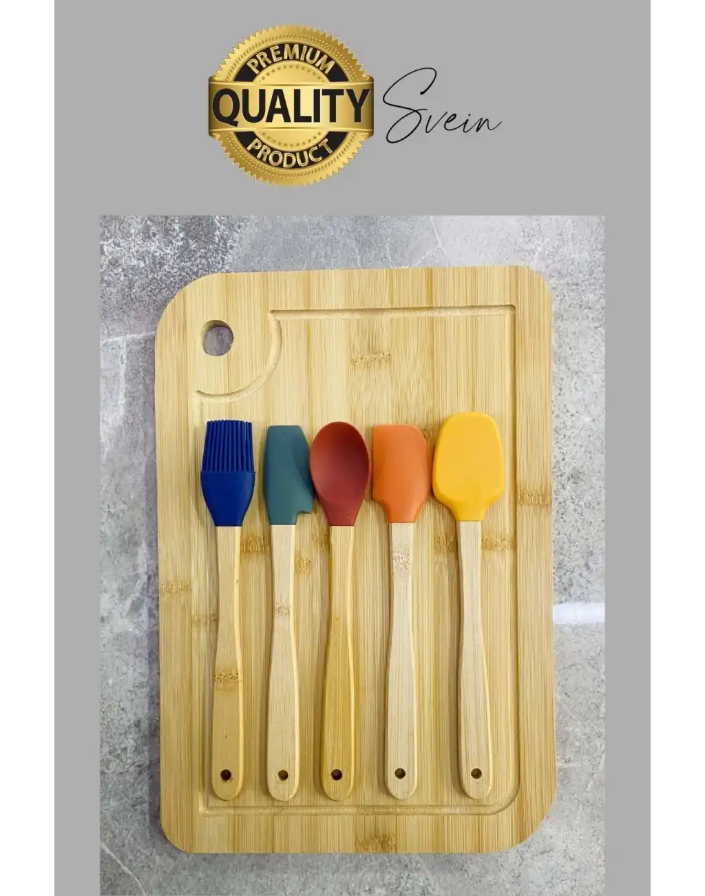 Mini Spatula Kaşık Fırça Setleri Yapışmaz Silikon Tencere Ahşap Saplı Renkli Pişirme Mutfak Araçları