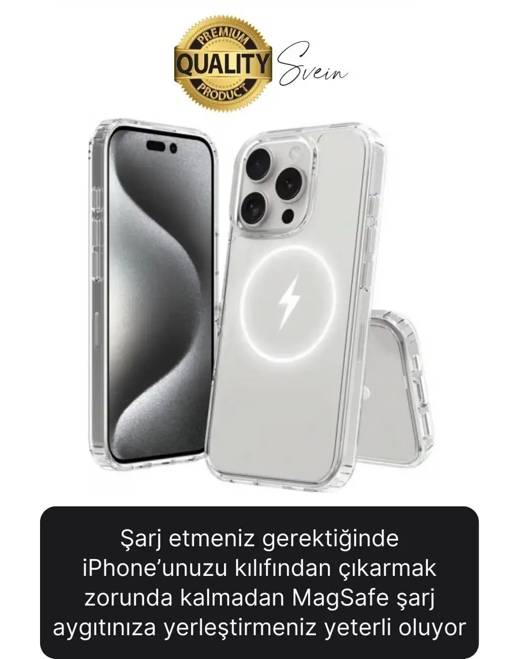 Premium Apple İphone 16 Pro 6.3 inç Uyumlu Kablosuz Şarj Destekli Sert Silikon Şeffaf Kılıf Magsafe