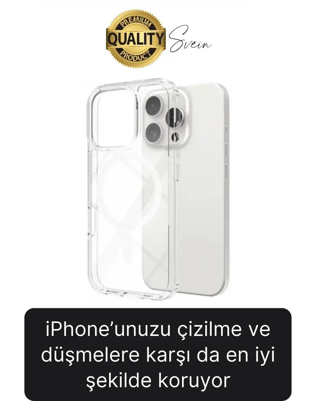 Premium Apple İphone 16 Pro 6.3 inç Uyumlu Kablosuz Şarj Destekli Sert Silikon Şeffaf Kılıf Magsafe