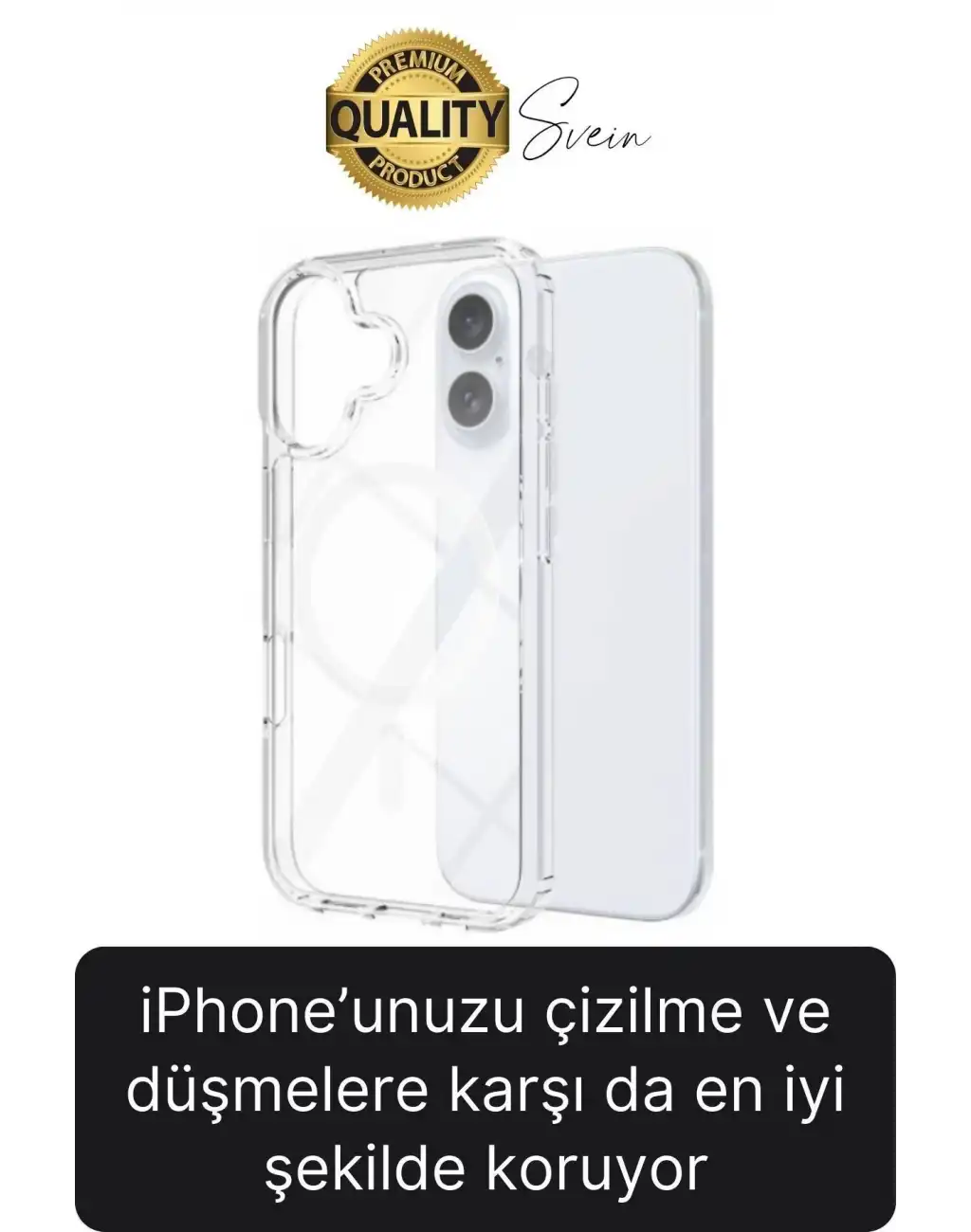 Premium Apple İphone 16 Plus 6.7 inç Uyumlu Kablosuz Şarj Destekli Sert Silikon Şeffaf Kılıf Magsafe