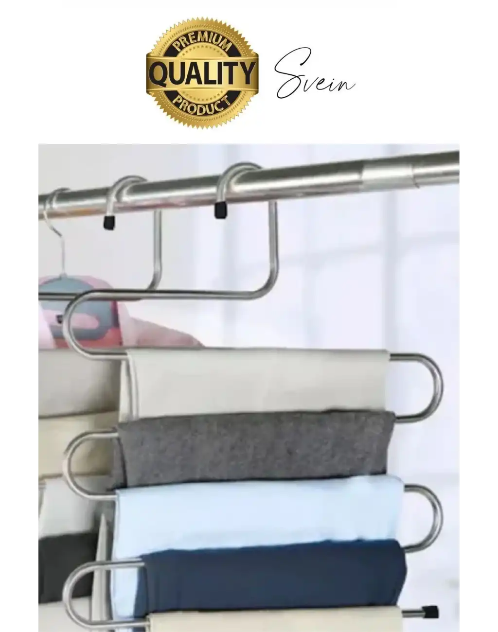 5 Adet Metal Dolap I?çi Krom Pantolon Pantolon Akıllı Askılık 5li Taşır Çoklu Katlı Kırışma Karşıtı