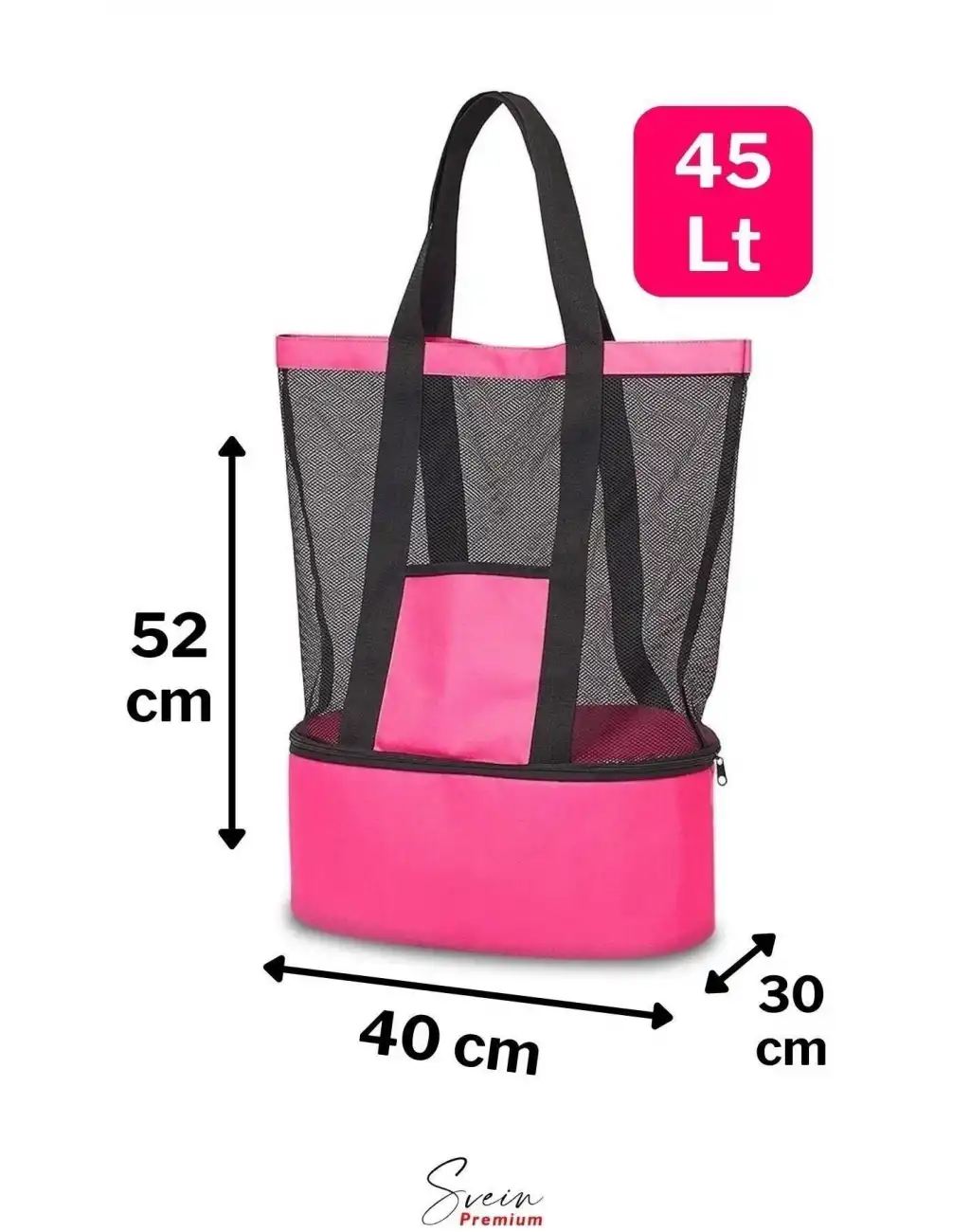 Sıcak Soğuk Tutucu Buzluklu Termos Bölmeli Fileli Omuz Askılı Fermuarlı Şık Plaj Kamp Piknik Çantası