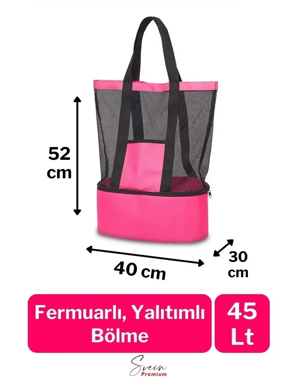 Sıcak Soğuk Tutucu Buzluklu Termos Bölmeli Fileli Omuz Askılı Fermuarlı Şık Plaj Kamp Piknik Çantası