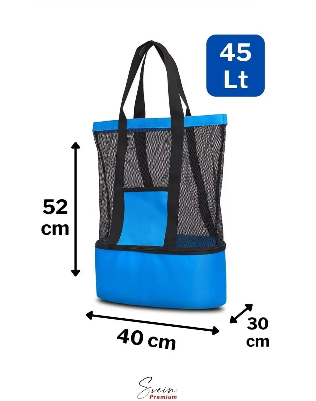 Sıcak Soğuk Tutucu Buzluklu Termos Bölmeli Fileli Omuz Askılı Fermuarlı Şık Plaj Kamp Piknik Çantası