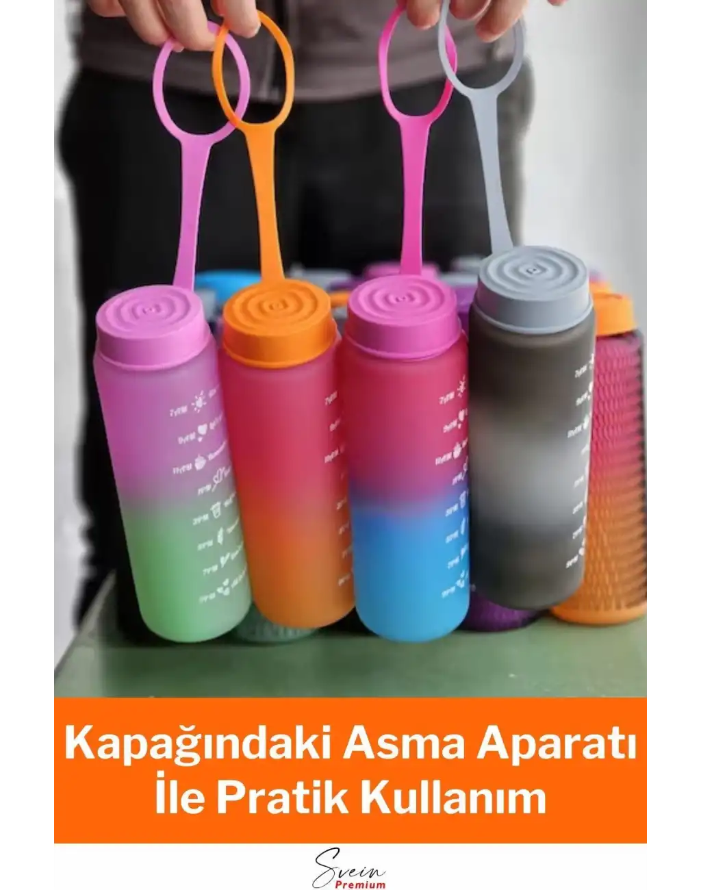 Premium Motivasyon 1. Kalite Sızdırmaz Renkli Yazılı Sporcu Cam Matara Kapaklı Su Şişesi Bpa İçermez