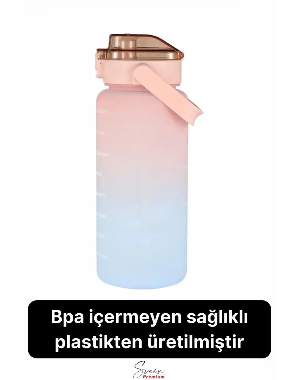 2 Lt Pipetli Motivasyonel Su Matarası Sağlıklı Sızdırmaz Suluk Tritan Spor Salonu Su Şişesi Sticker
