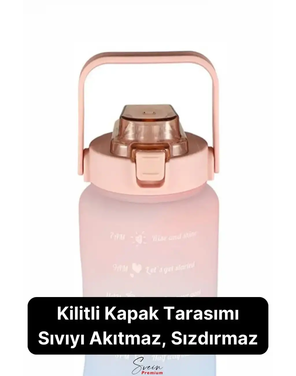 2 Lt Pipetli Motivasyonel Su Matarası Sağlıklı Sızdırmaz Suluk Tritan Spor Salonu Su Şişesi Sticker