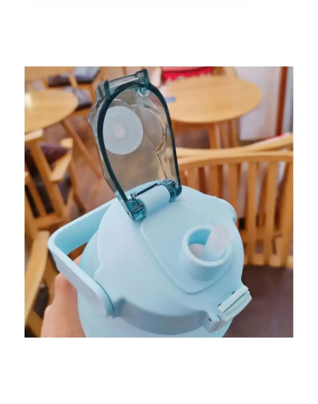 2 Lt Pipetli Motivasyonel Su Matarası Sağlıklı Sızdırmaz Suluk Tritan Spor Salonu Su Şişesi Sticker