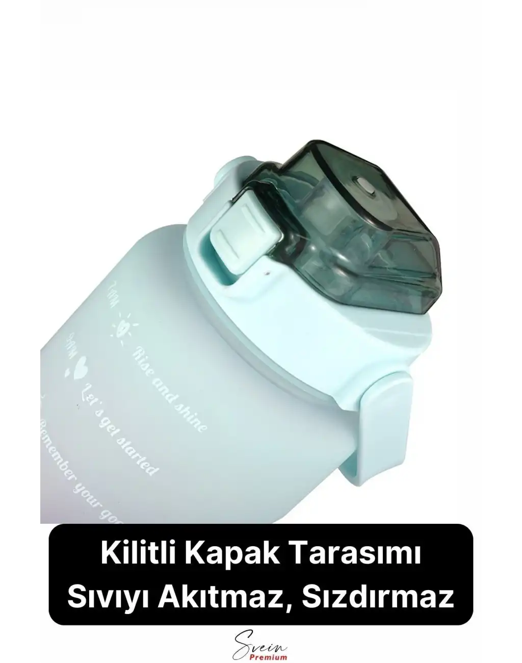 2 Lt Pipetli Motivasyonel Su Matarası Sağlıklı Sızdırmaz Suluk Tritan Spor Salonu Su Şişesi Sticker