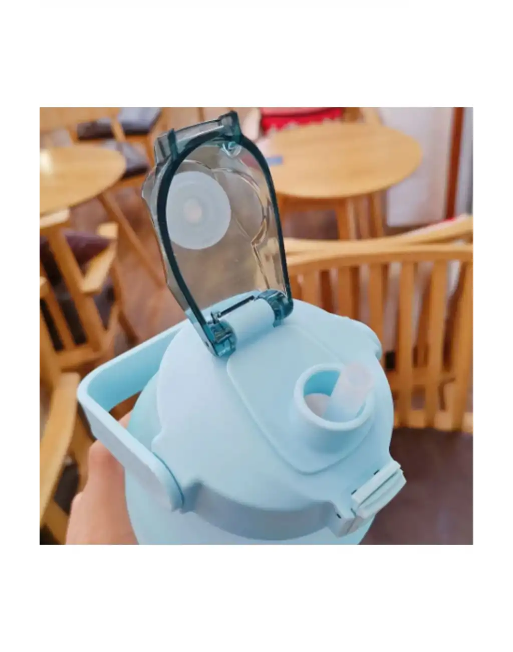 2 Lt Pipetli Motivasyonel Su Matarası Sağlıklı Sızdırmaz Suluk Tritan Spor Salonu Su Şişesi Sticker