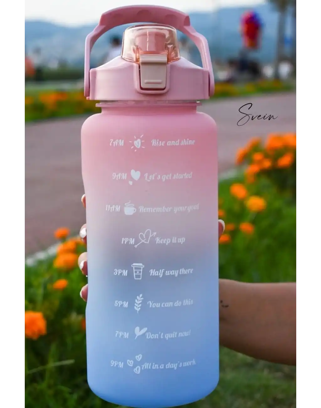 Premium 2 Lt Pipetli Kilitli Sızdırmaz Kapaklı Kamp Sağlıklı Motivasyon Suluk Matara Spor Su Şişesi
