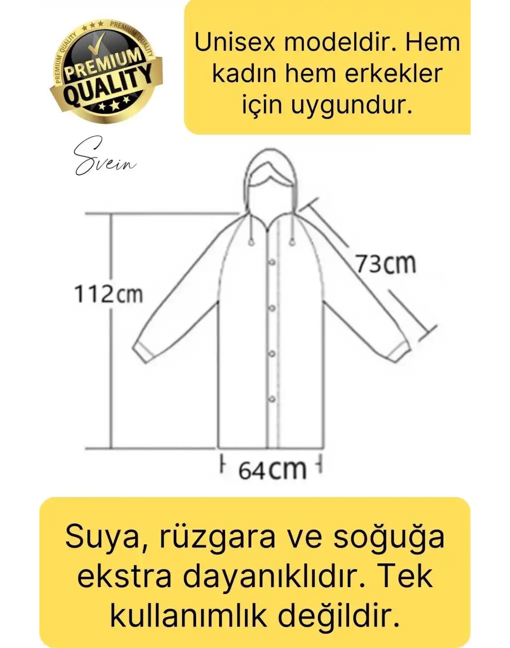 Premium Yeşil Xxl 150 gr Kapüşonlu Cepli Yağmurluk Su Rüzgar Soğuk Geçirmez Unisex Çıtçıtlı Pardösü