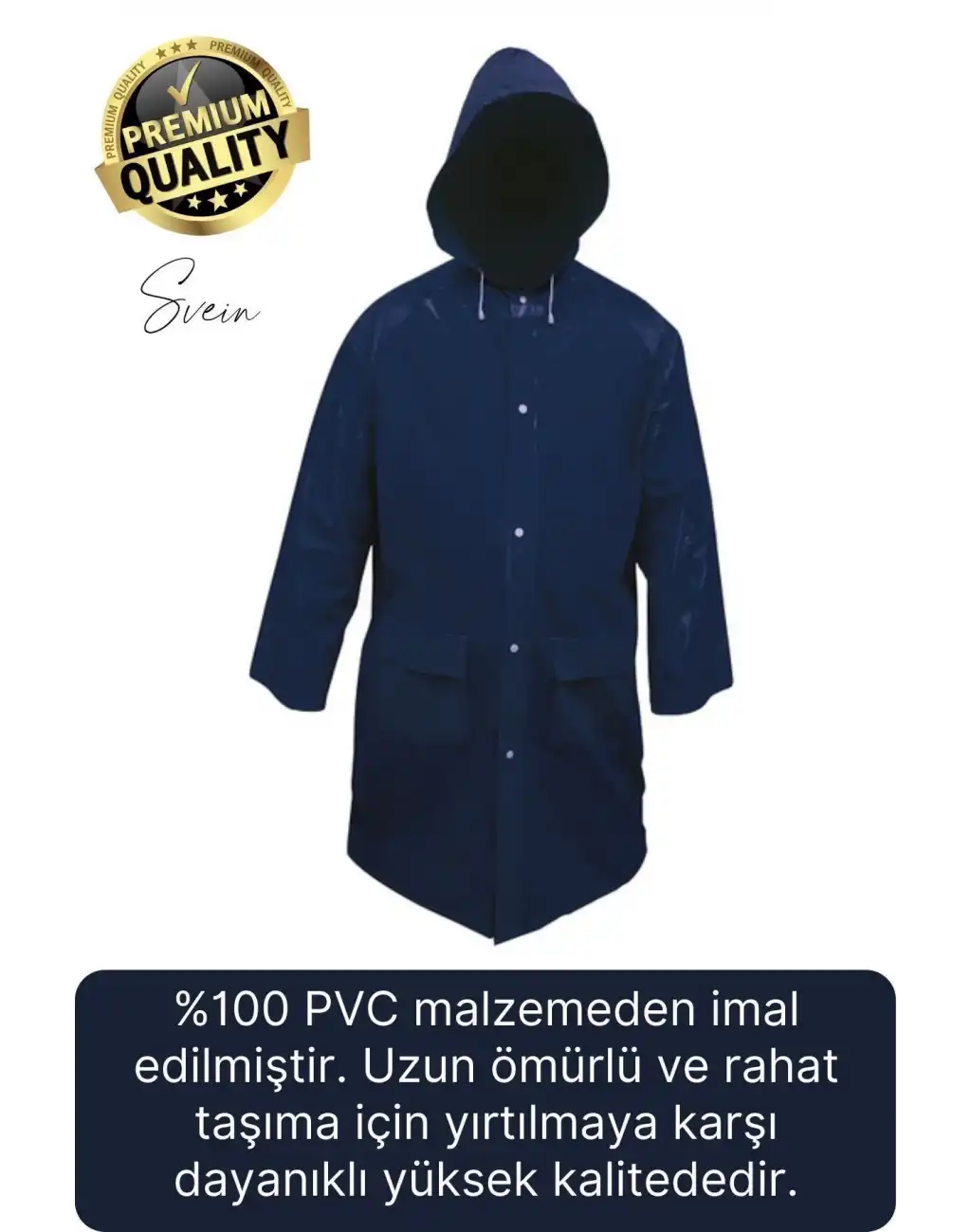 Premium Laci Xxl 150 gr Kapüşonlu Cepli Yağmurluk Su Rüzgar Soğuk Geçirmez Unisex Çıtçıtlı Pardösü