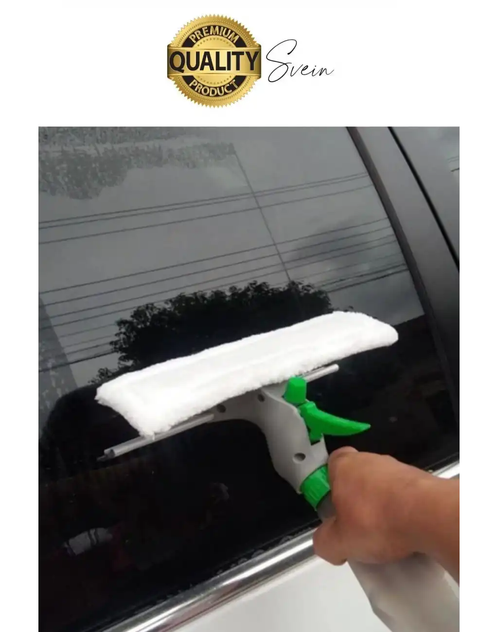 Pratik Hazneli Spreyli Pencere Cam Yüzey Temizleyici Şişesi ve Mikrofiber Bezi Silecekli Fırça