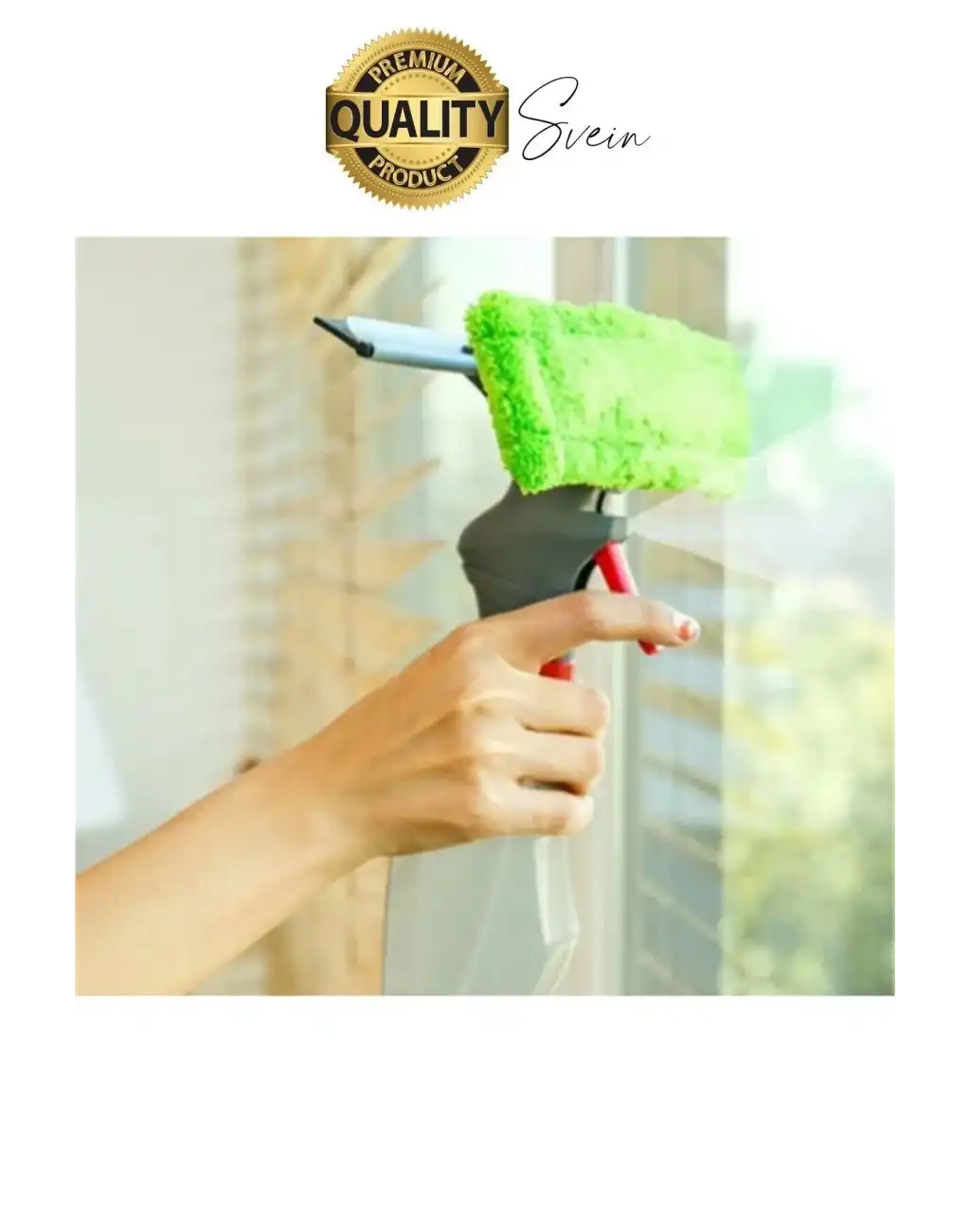 Pratik Hazneli Spreyli Pencere Cam Yüzey Temizleyici Şişesi ve Mikrofiber Bezi Silecekli Fırça