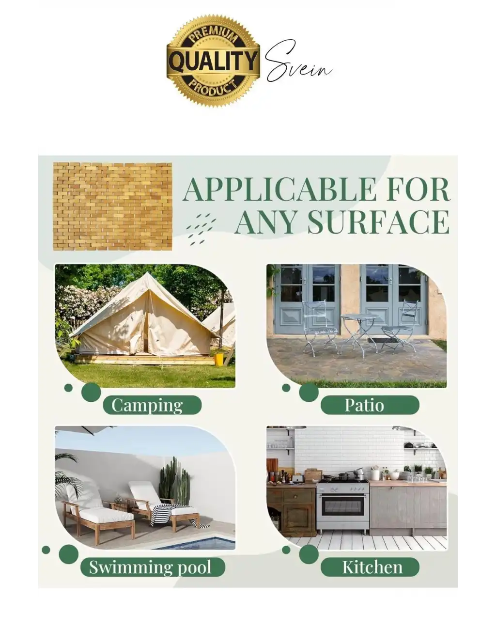 Kaydırmaz Bambu Banyo Paspası Blok Dokuma Hasır Dekoratif Ayak Duş Matı Kapı Giriş Pedi Zemin Ev