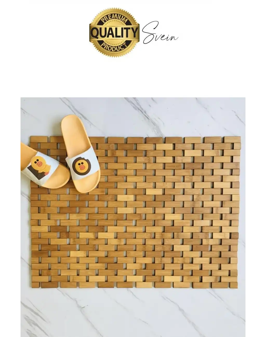 Kaydırmaz Bambu Banyo Paspası Blok Dokuma Hasır Dekoratif Ayak Duş Matı Kapı Giriş Pedi Zemin Ev