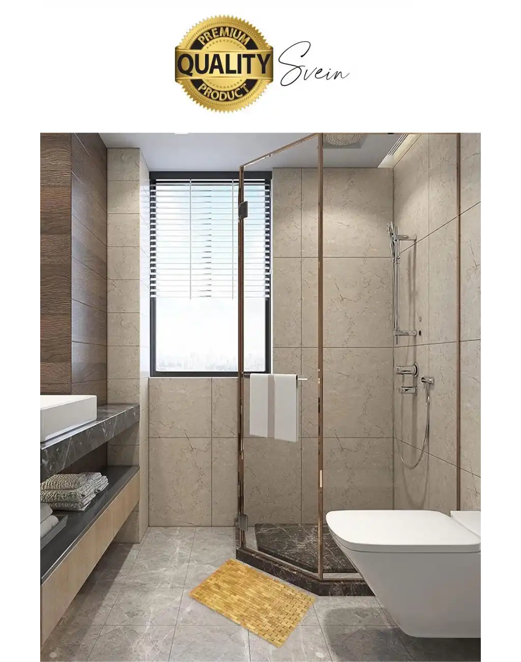 Kaydırmaz Bambu Banyo Paspası Blok Dokuma Hasır Dekoratif Ayak Duş Matı Kapı Giriş Pedi Zemin Ev