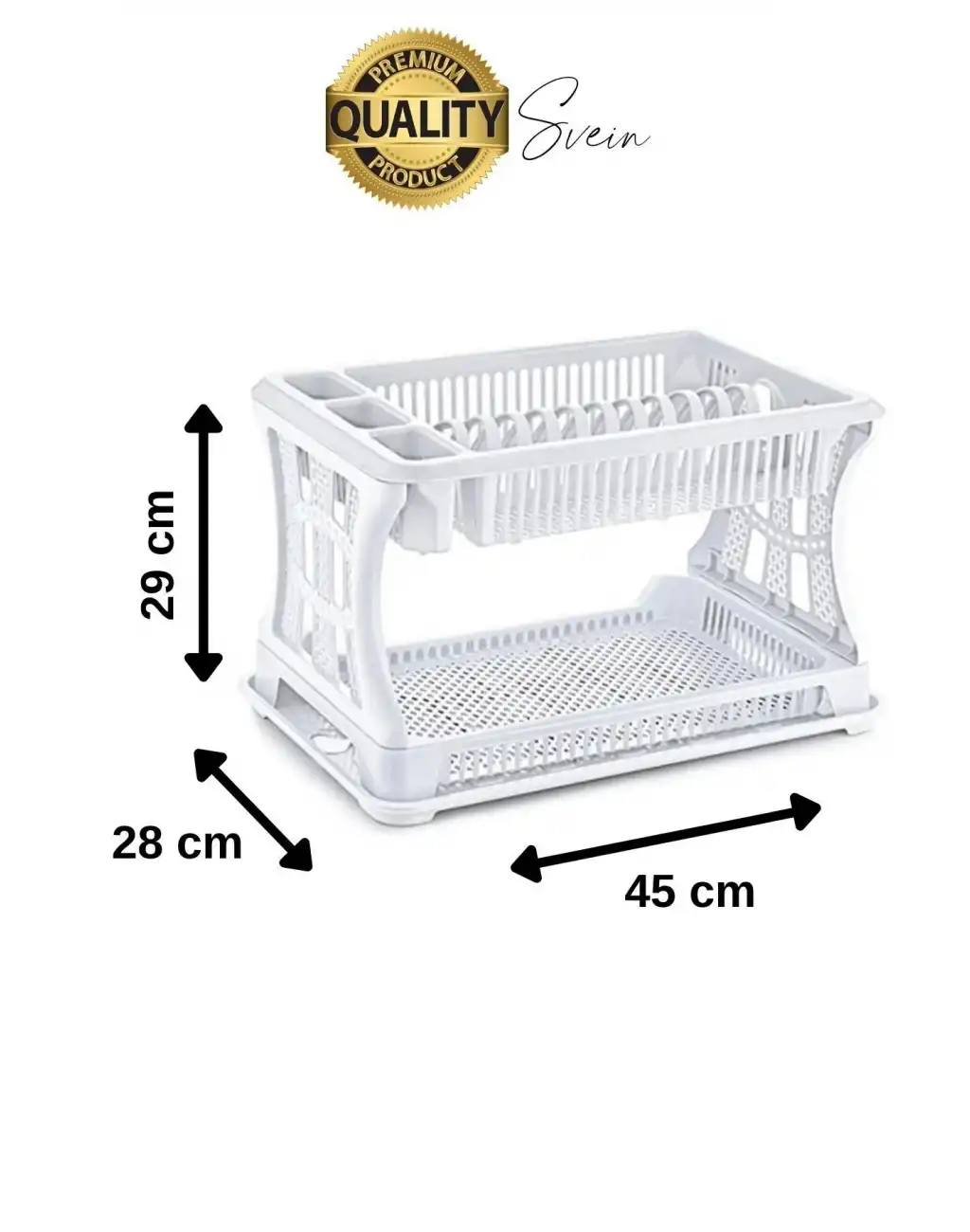 Premium İki Katlı Tabaklık Tezgah Üstü Bulaşıklık Bardak Tabak Kurutucu Mutfak Düzenleyici Plastik
