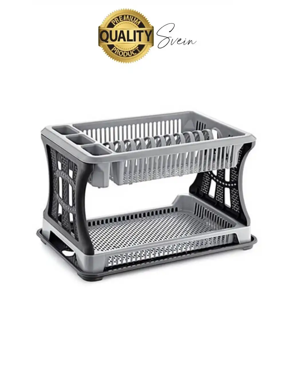 Premium İki Katlı Tabaklık Tezgah Üstü Bulaşıklık Bardak Tabak Kurutucu Mutfak Düzenleyici Plastik