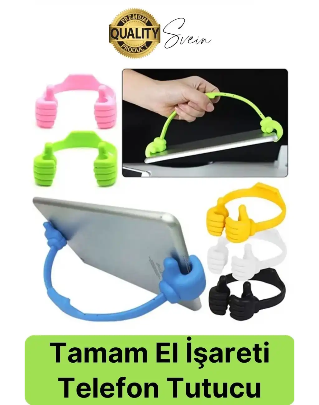 Sevimli 2 El Ayarlı Dikey Yatay Baş Parmak Şekilli Dekoratif Tablet Ekran Tutucu Mobil Masaüstü