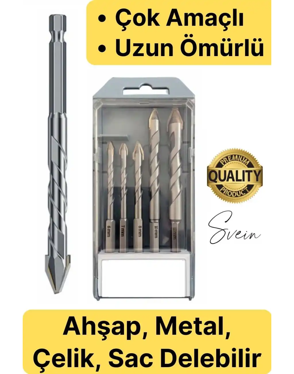 #MatkapUcu Elmas Premium Ahşap Metal Sac Demir Çelik Delebilen Çok Amaçlı Matkap Ucu Seti 5 Parça Kırılmaz