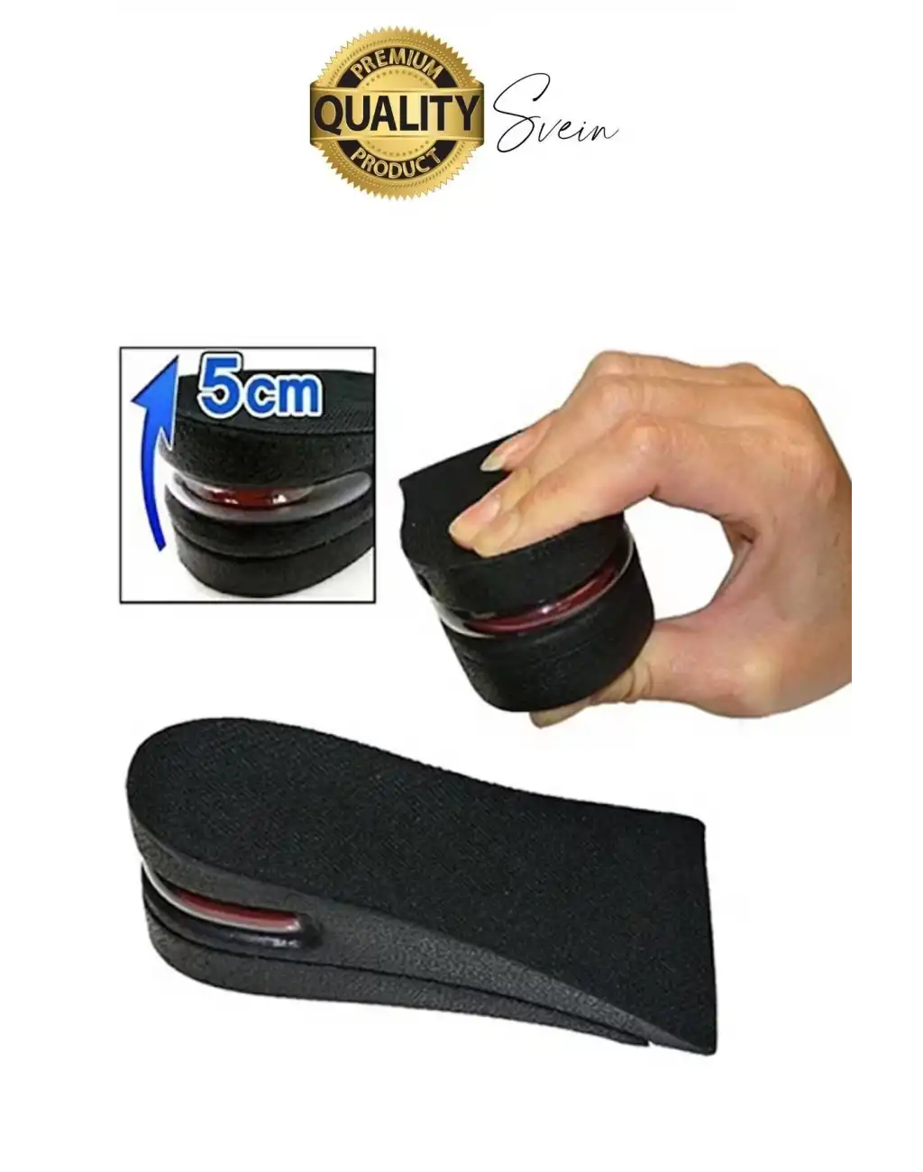 Özel Üretim 5 cm Boy Uzatan Unisex Görünmeyen Gizli Topuk Yükseltici Hava Yastıklı Destekli Tabanlık