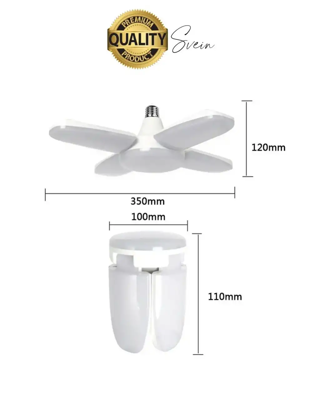 Özel Tasarım 4 Kollu Kanatlı Katlanabilir Yüksek Lümenli Tasarruflu Pervane Led Lamba Ampul Işık