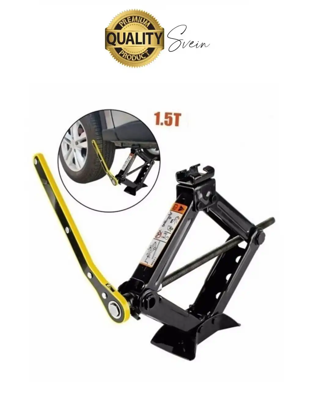 Dayanıklı Araba Kaldırma Akordiyon Tip Makas Cırcır Kollu 1.5 Ton Bijon Anahtarlı Otomobil Kriko Set