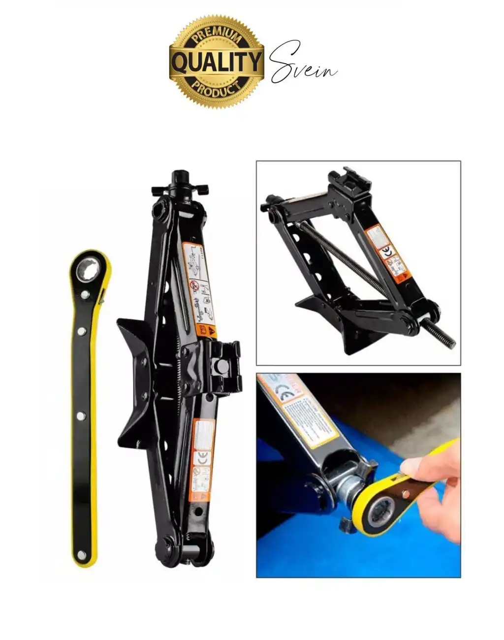 Dayanıklı Araba Kaldırma Akordiyon Tip Makas Cırcır Kollu 1.5 Ton Bijon Anahtarlı Otomobil Kriko Set