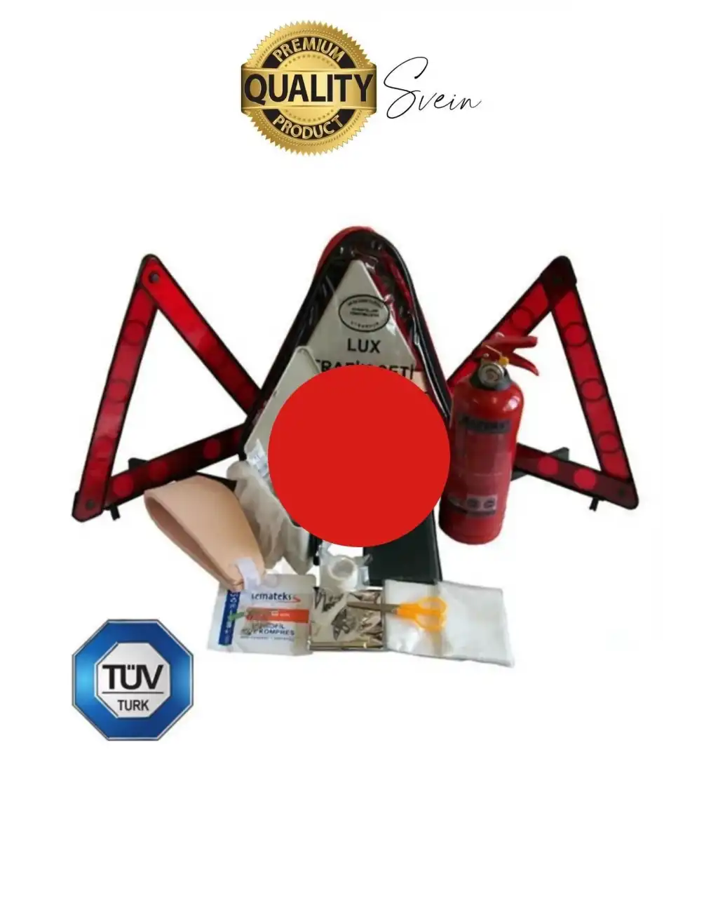 TSE Belgeli Muayene Uyumlu Çantalı TCK Yasasına Uygun Araç Oto Araba Üçgen Trafik Seti