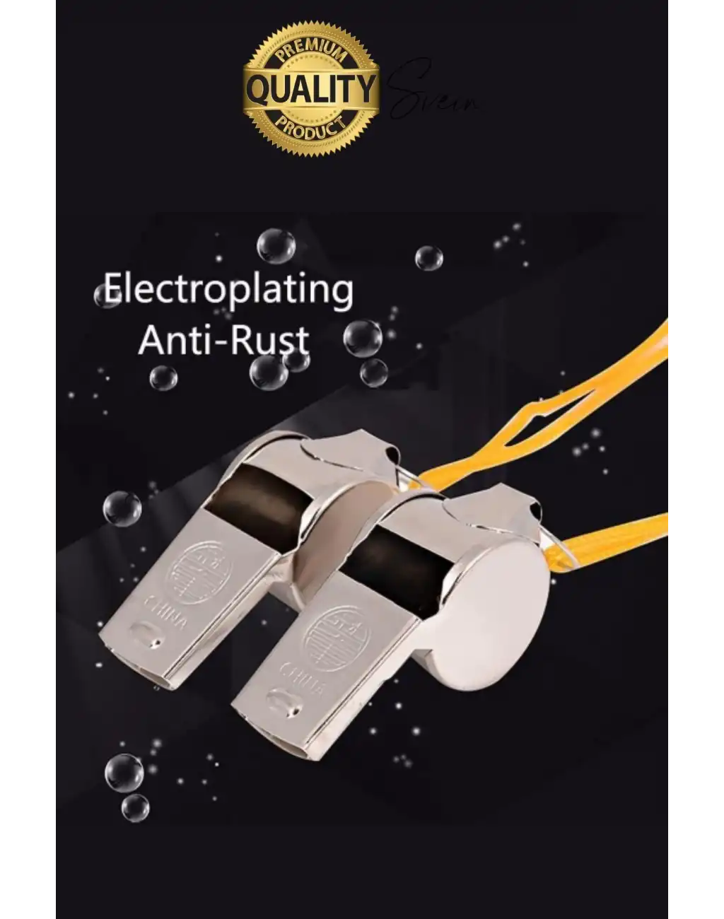 Kolay Kullanım Dayanıklı Askılı Sarı İpli Kutulu Büyük Boy Metal Düdük Taşınabilir Alanlara Uygun