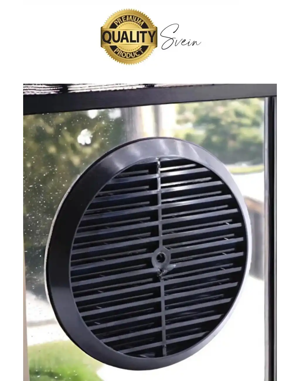 Aç Kapa Yalıtımlı Havalandırma Ayarlı 18cm Siyah Kapak Cam Menfezi Doğalgaz Boşluk Aparatı Başlık