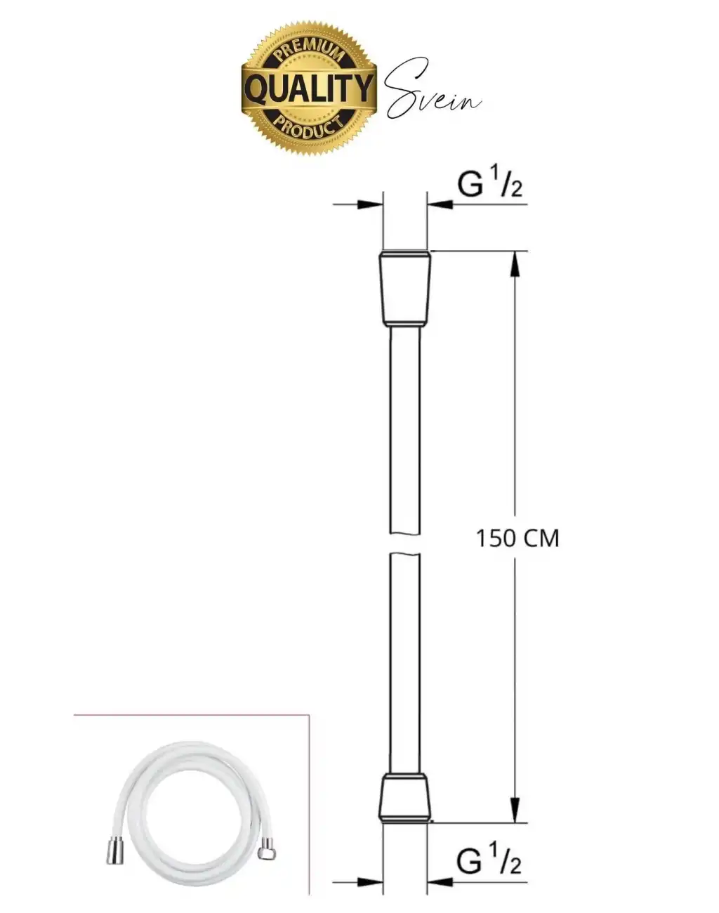 Premium 1,5 mt Beyaz 360 Derece Dönebilen Kıvrılmayan Esnek Yumuşak Silikon Patlamaz Duş Hortumları