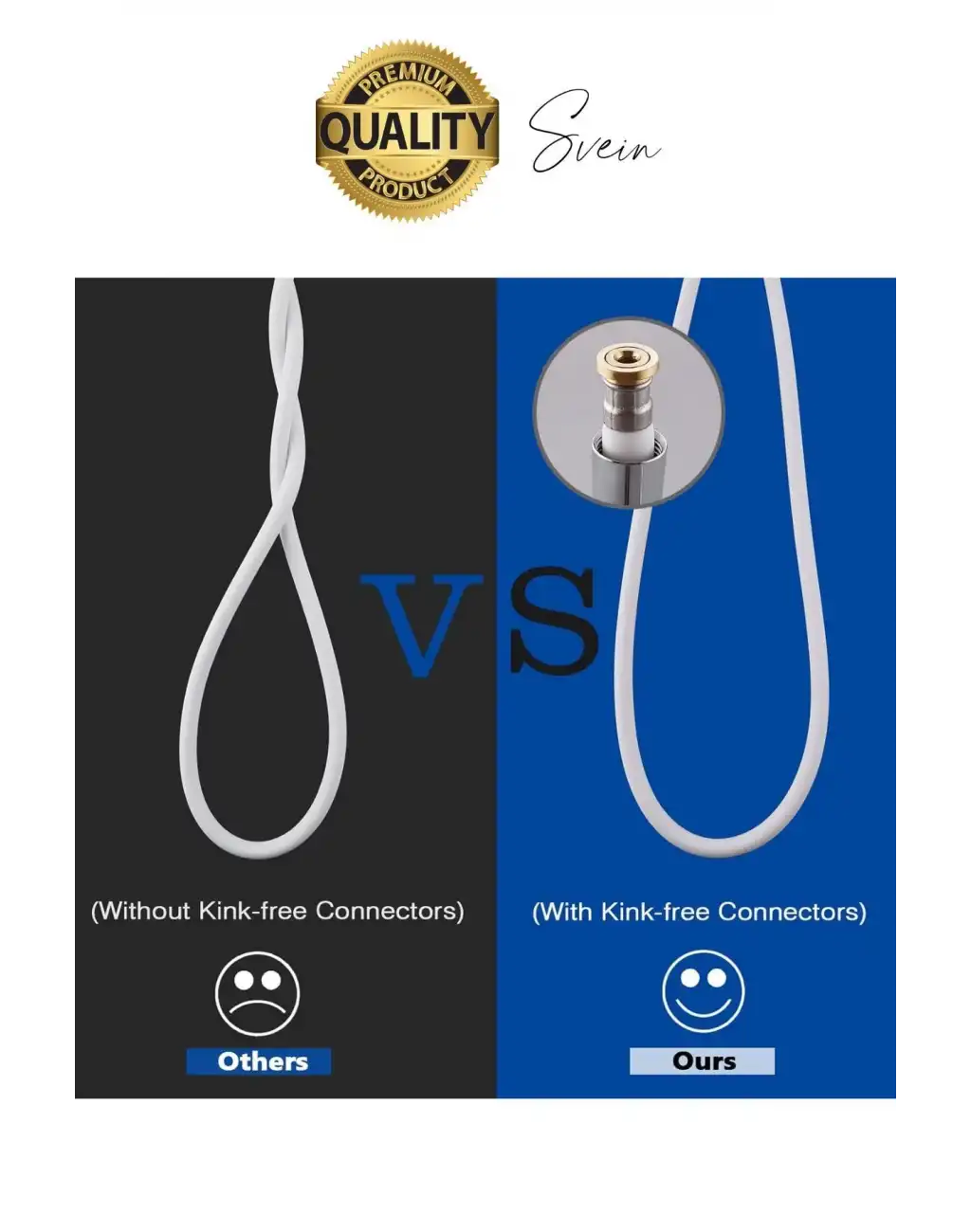 Premium 1,5 mt Beyaz 360 Derece Dönebilen Kıvrılmayan Esnek Yumuşak Silikon Patlamaz Duş Hortumları