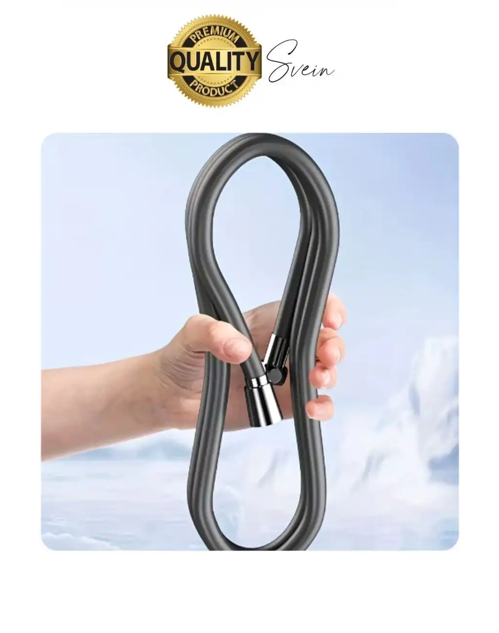 Premium 1,5 Metre Gri 360 Derece Dönebilen Kıvrılmayan Esnek Yumuşak Silikon Patlamaz Duş Hortumları